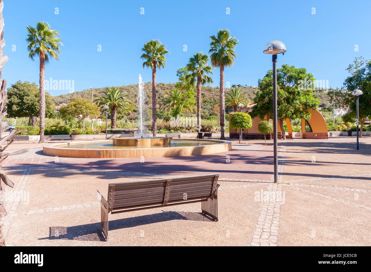 Fontaine de la place de la ville de Silves, Algarve, Portugal Banque D'Images