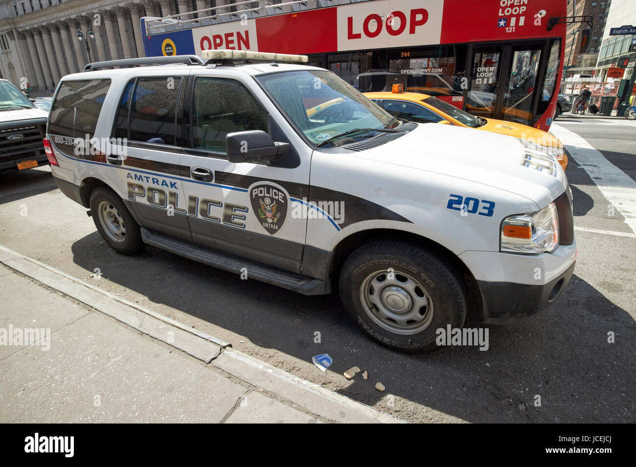La patrouille de la police d'AMTRAK véhicule suv New York USA Banque D'Images