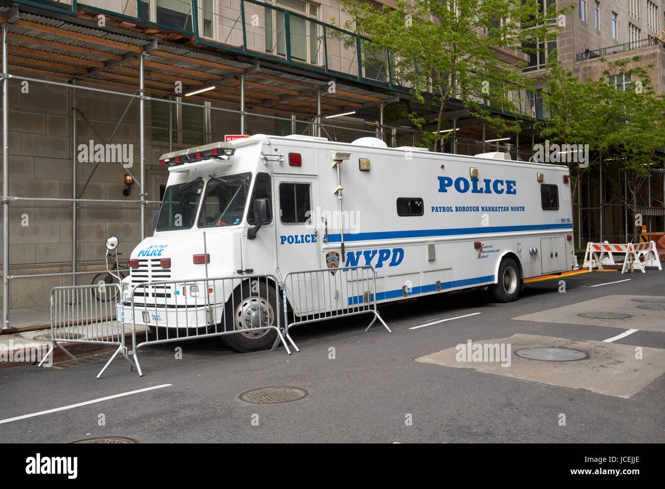 Centre de commandement mobile de la police de nypd New York États-unis véhicule Banque D'Images