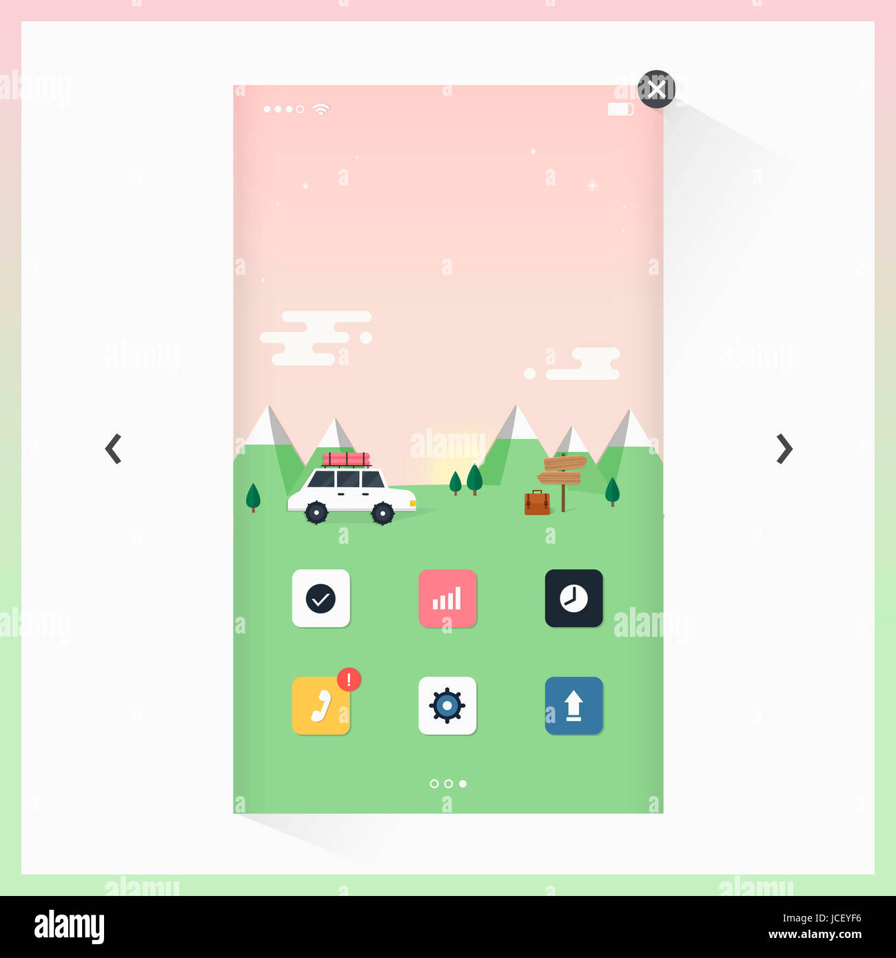 Arrière-plan avec diverses applications Smartphone Banque D'Images