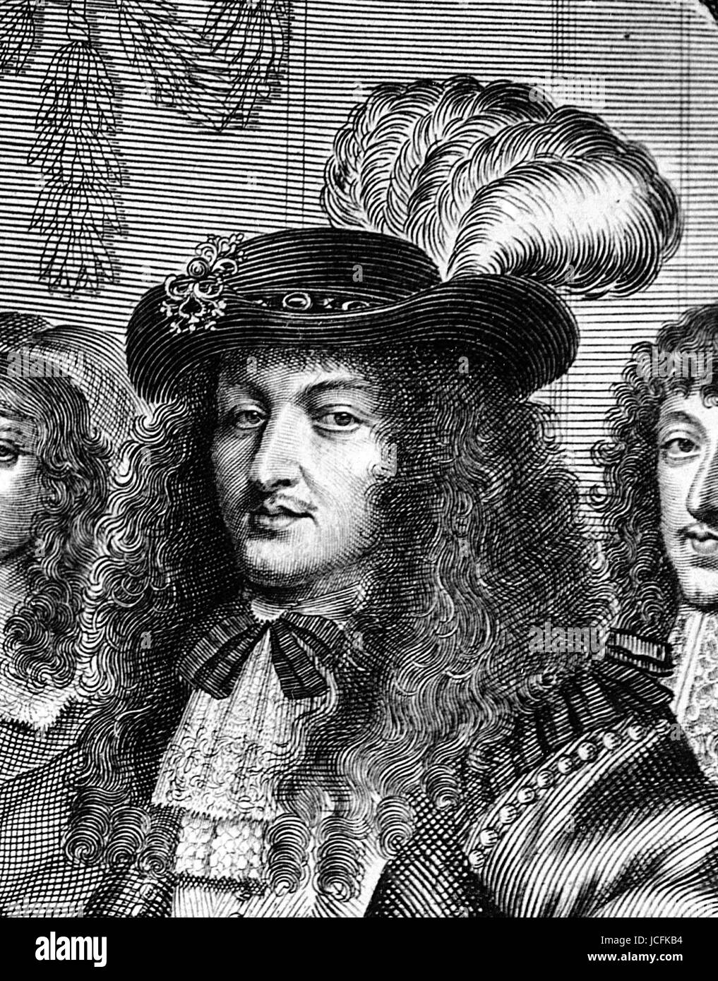 Portrait de Louis XIV, roi de France Gravure Photo Stock - Alamy