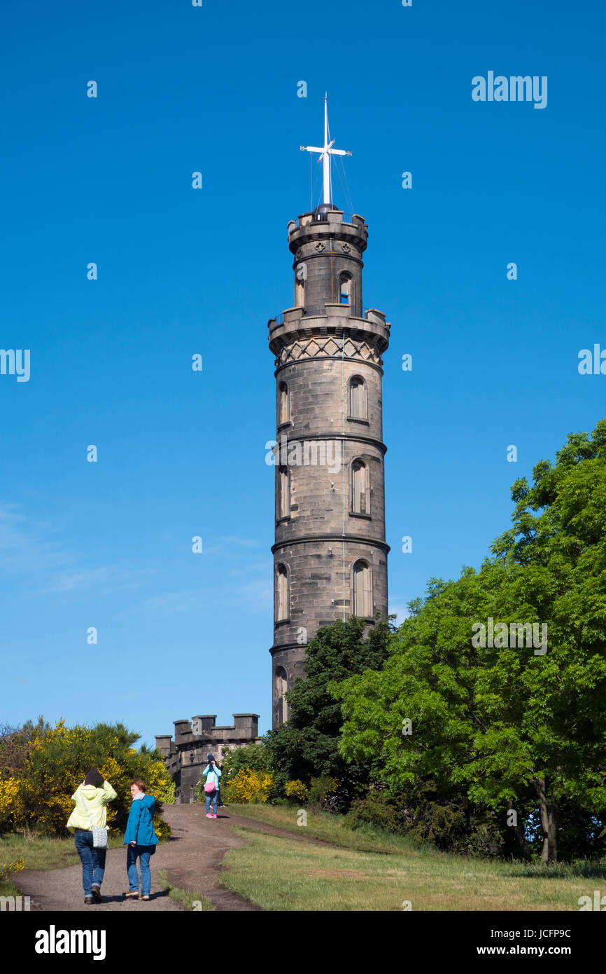 Le Monument Nelson sur Calton Hill, à Édimbourg, Écosse, Royaume-Uni Banque D'Images