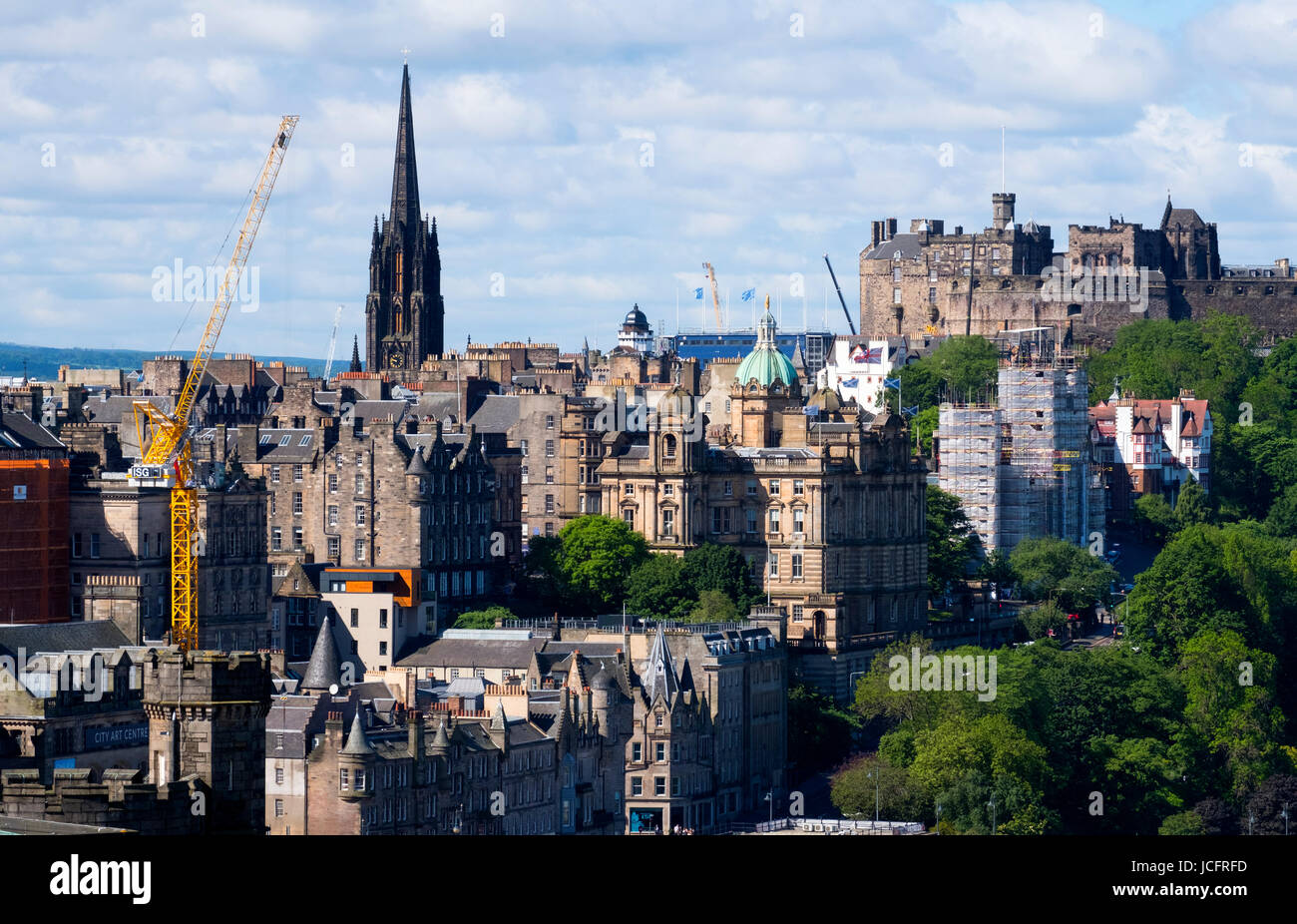 Vue sur l'horizon d'Édimbourg de Calton Hill, Ecosse, Royaume-Uni. Banque D'Images