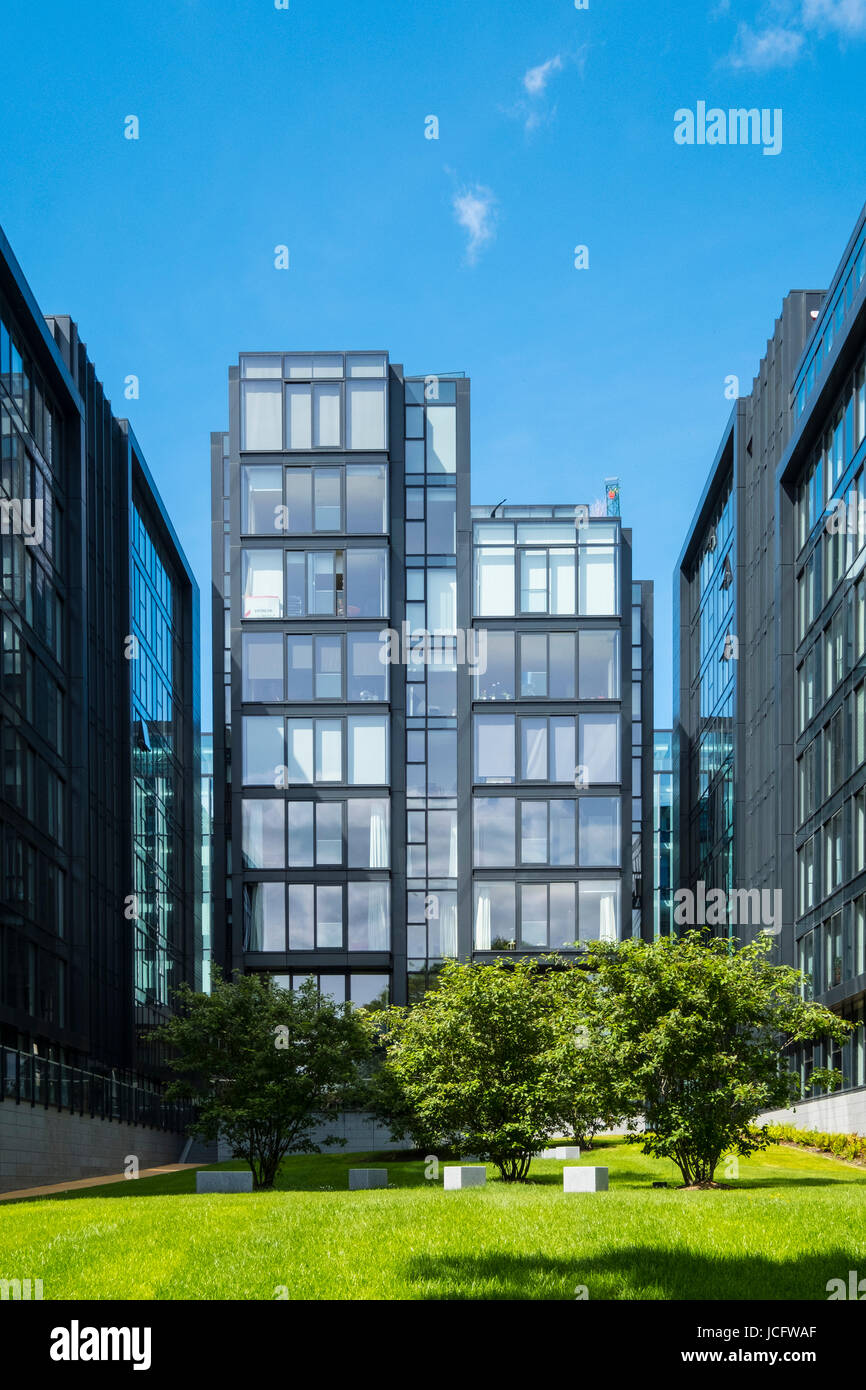 Vue sur le développement de nouvelles propriétés résidentielles de luxe Quartermile chez Simpson Loan à Édimbourg, en Écosse, au Royaume-Uni. Banque D'Images