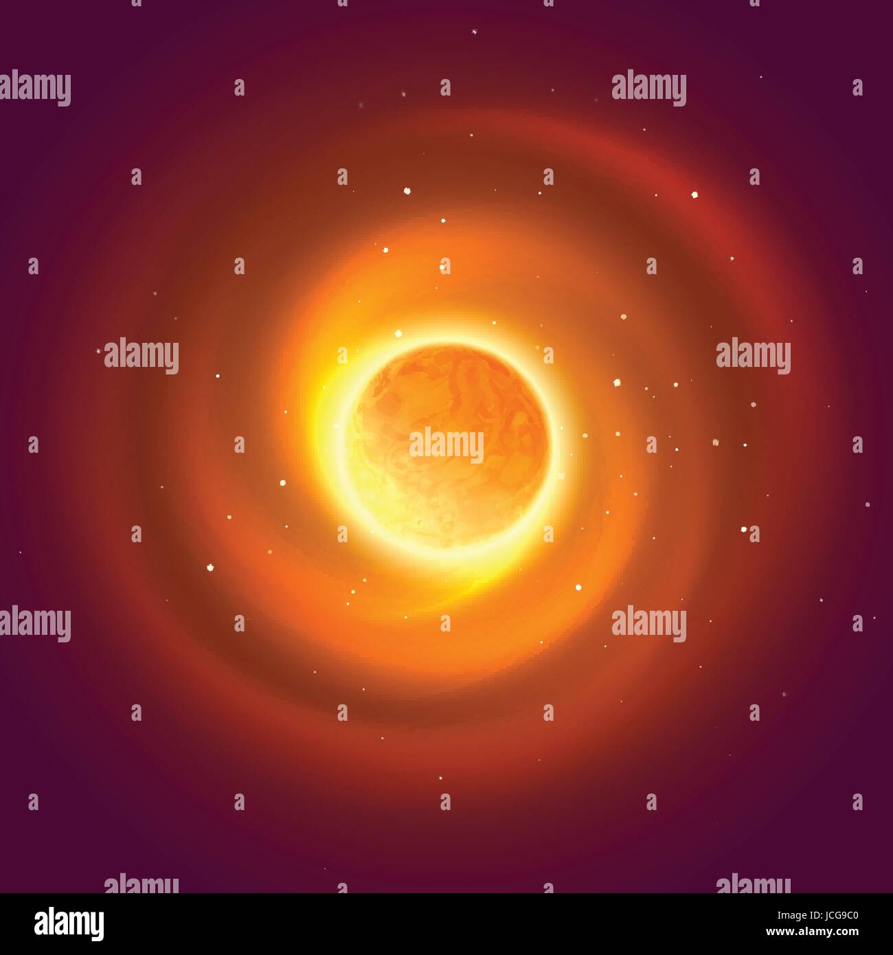 Soleil et de l'espace fond lueur. Vector illustration Illustration de Vecteur