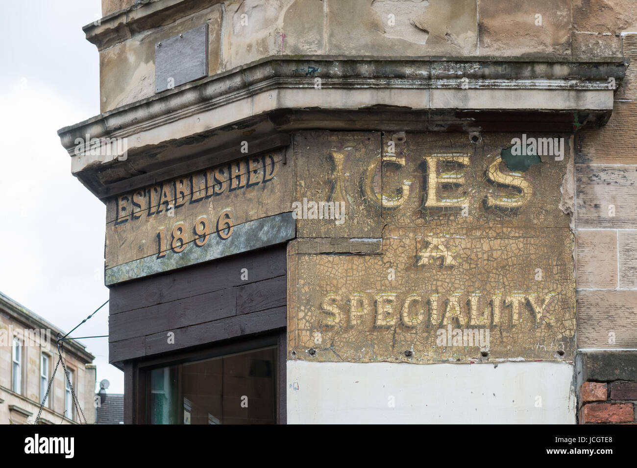 Ancienne boutique enseignes - Cafe Kelvingrove, Finnieston, Glasgow, Écosse, Royaume-Uni Banque D'Images