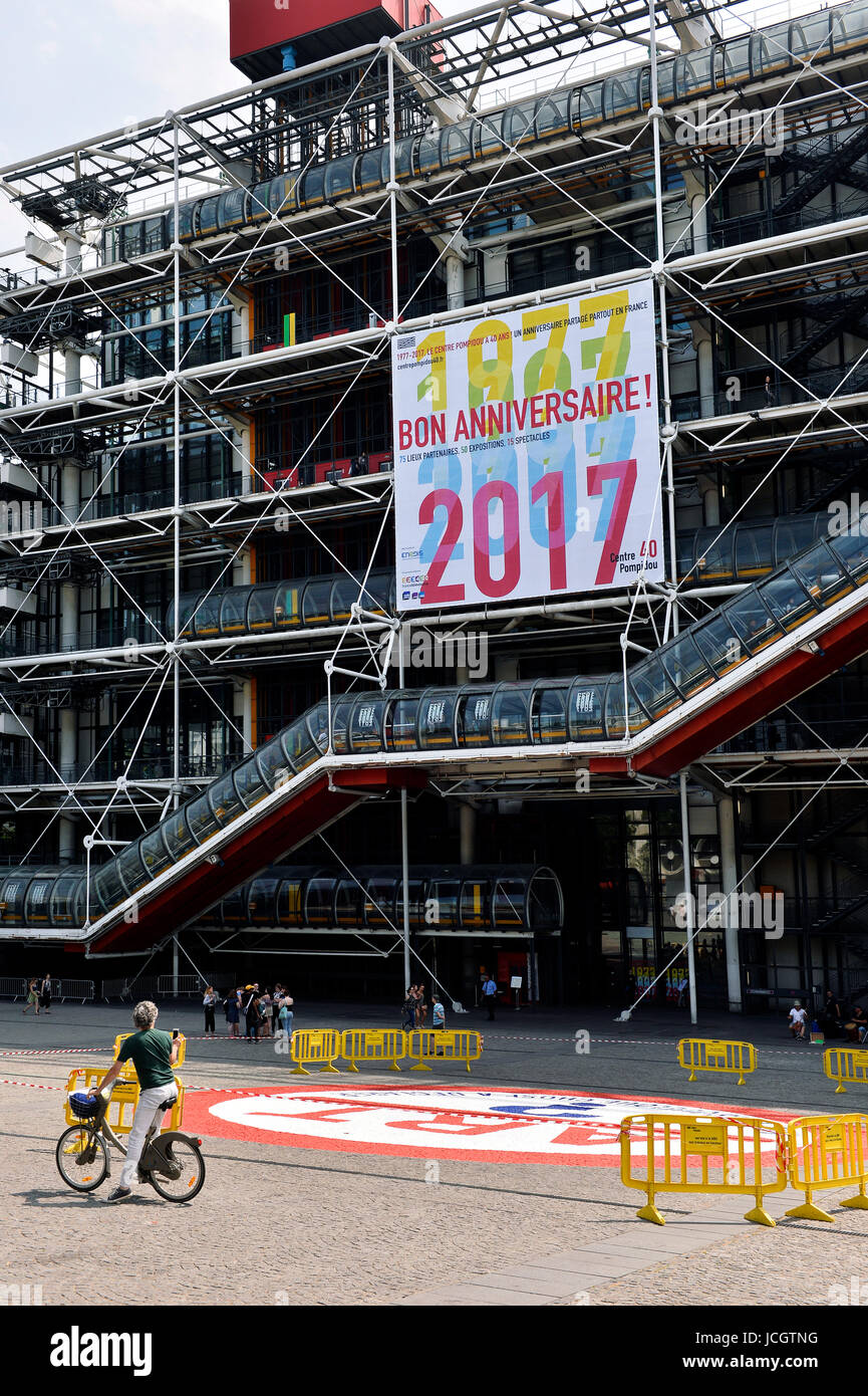 40e anniversaire de l'art et de la Culture Georges Pompidou, Paris 4ème, France Banque D'Images
