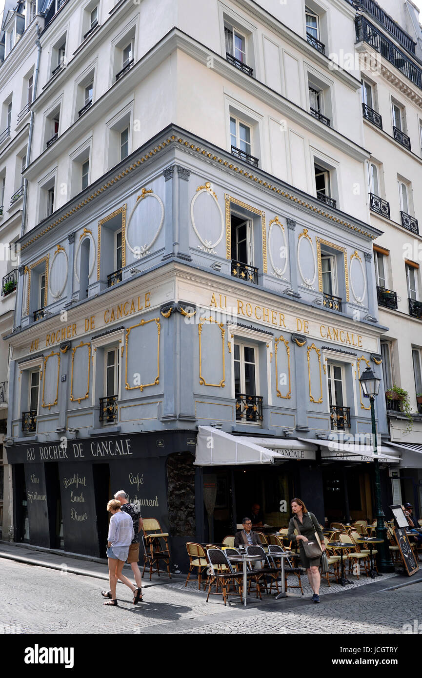 Au rocher de Cancale, rue Monyorgueil, Paris, France Banque D'Images