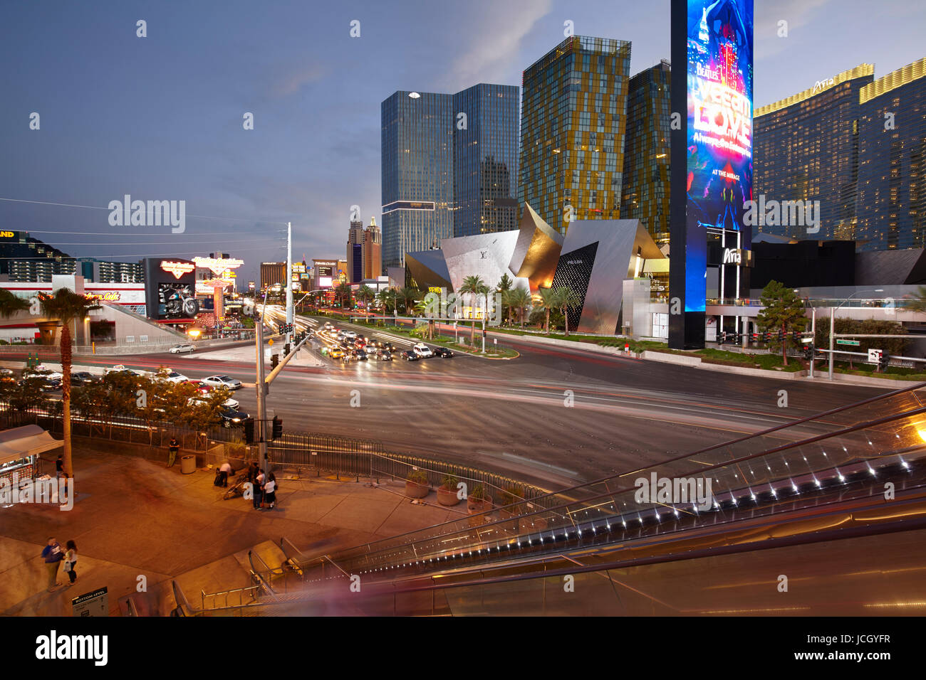 Las Vegas Boulevard la nuit, Nevada, United States Banque D'Images