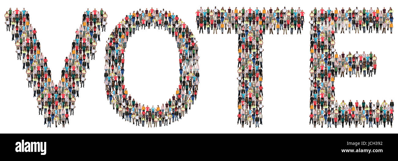 La politique électorale vote ethnique multi groupe de personnes isolées Banque D'Images