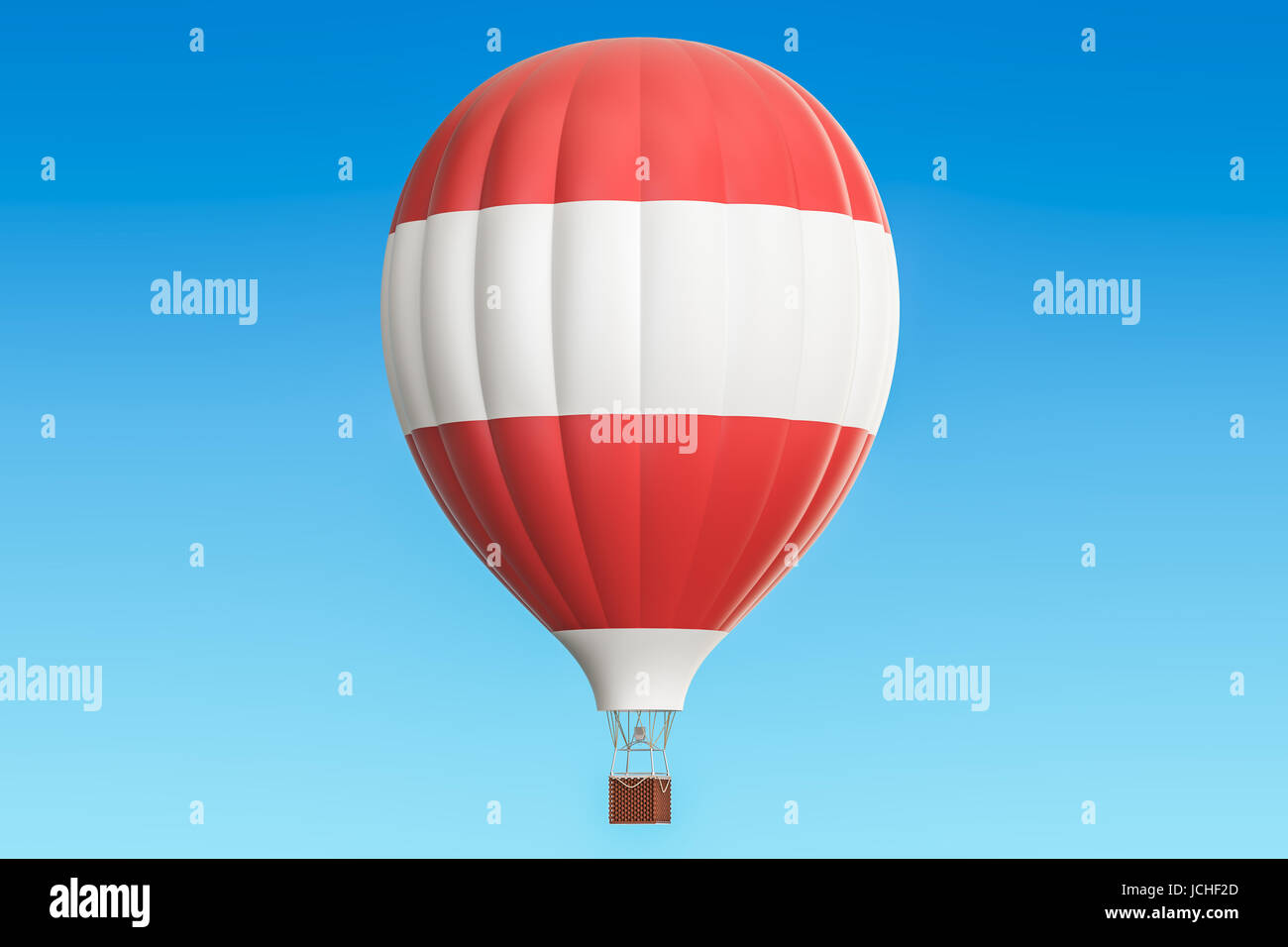 Hot Air Balloon avec drapeau Autrichien, 3D Rendering Banque D'Images
