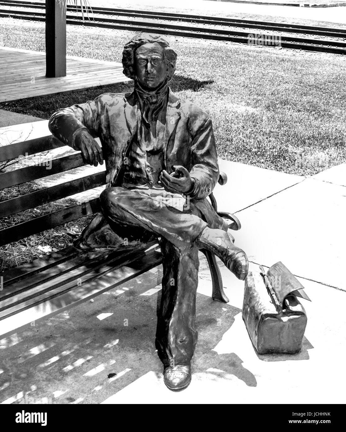 Statue de David Levy Yulee une figure importante au 19ème siècle la Floride et Amelia Island Banque D'Images