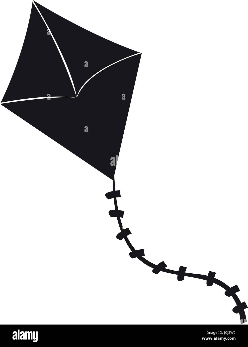 Silhouette jouet kite isolés Illustration de Vecteur