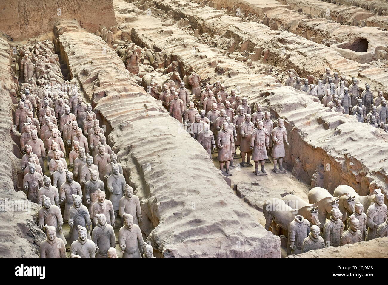 Armée de Terracotta Warriors, l'UNESCO, Xian, Chine Banque D'Images