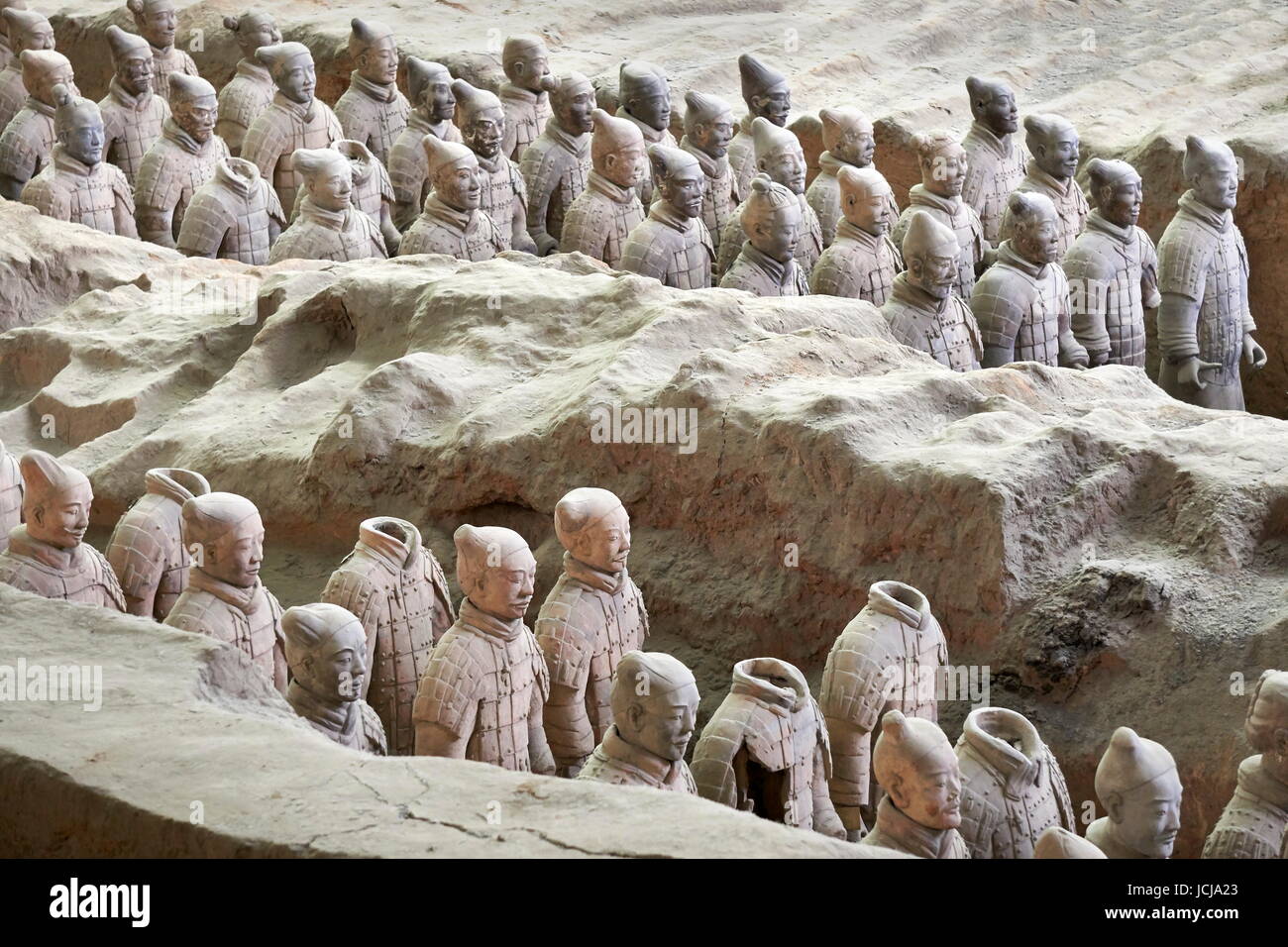 Armée de Terracotta Warriors, l'UNESCO, Xian, Chine Banque D'Images