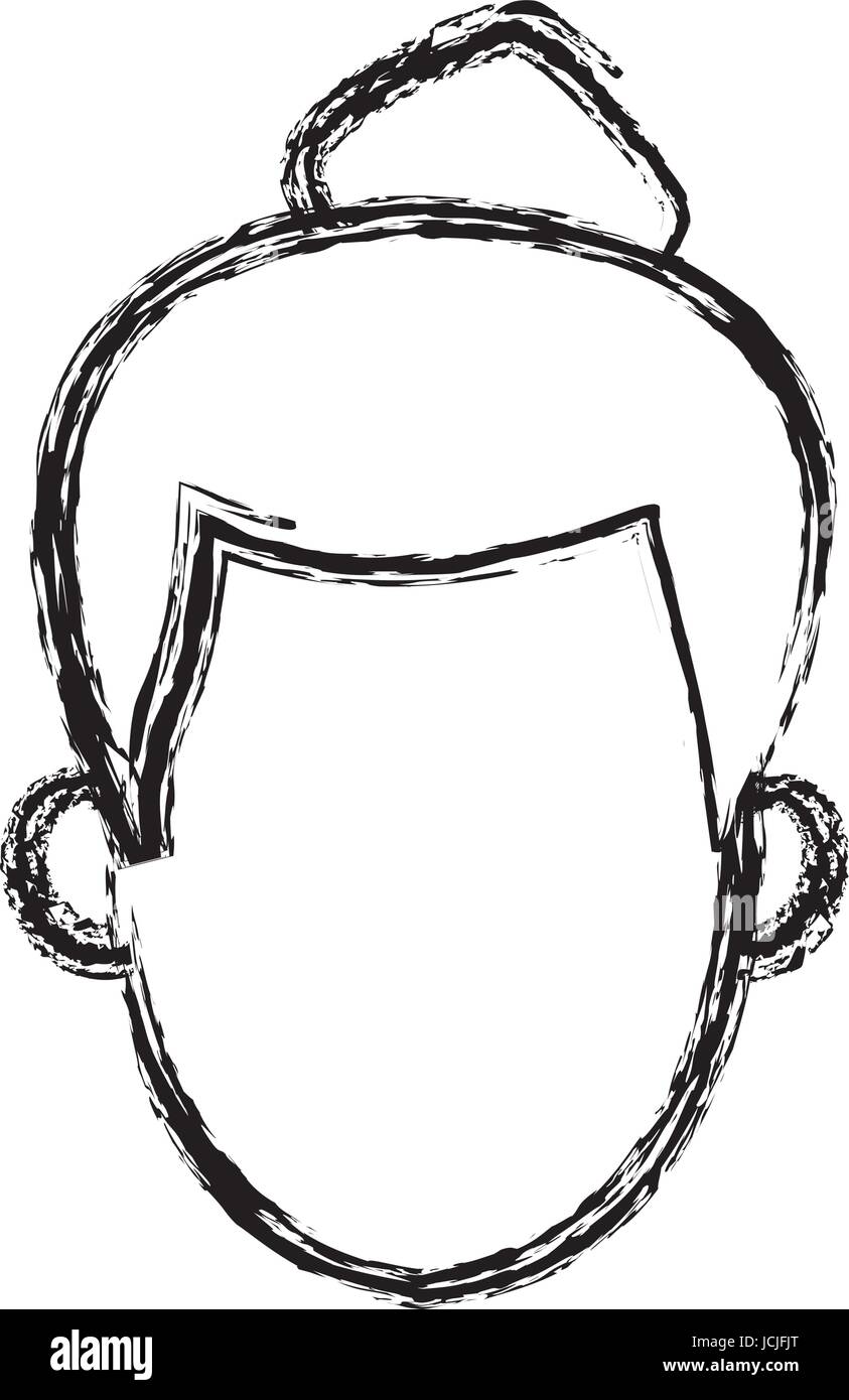 Croquis Dessin Anime Avatar Fille Femme De Profil Image Vectorielle Stock Alamy