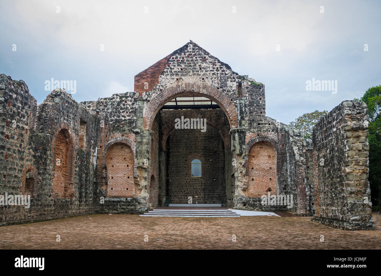 Ruines du couvent de la Conception (Convento de las Monjas de la Concepción) à Panama Viejo Ruins - Panama City, Panama Banque D'Images