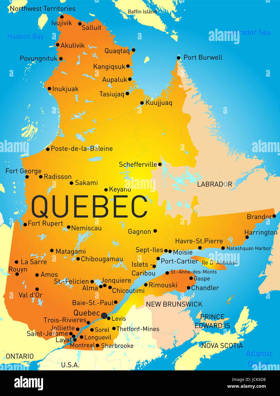 Vector Carte Des Couleurs De La Province Du Quebec Jck6d8 