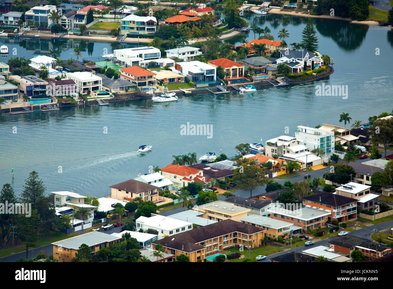 Développement du logement du canal de Gold Coast Banque D'Images