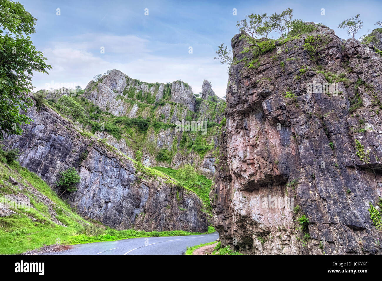 Les gorges de Cheddar, collines de Mendip, Somerset, England, UK Banque D'Images