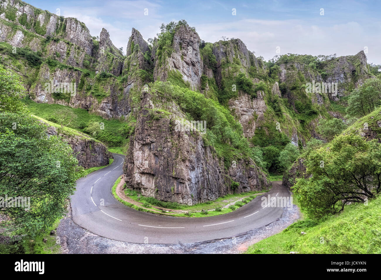 Les gorges de Cheddar, collines de Mendip, Somerset, England, UK Banque D'Images