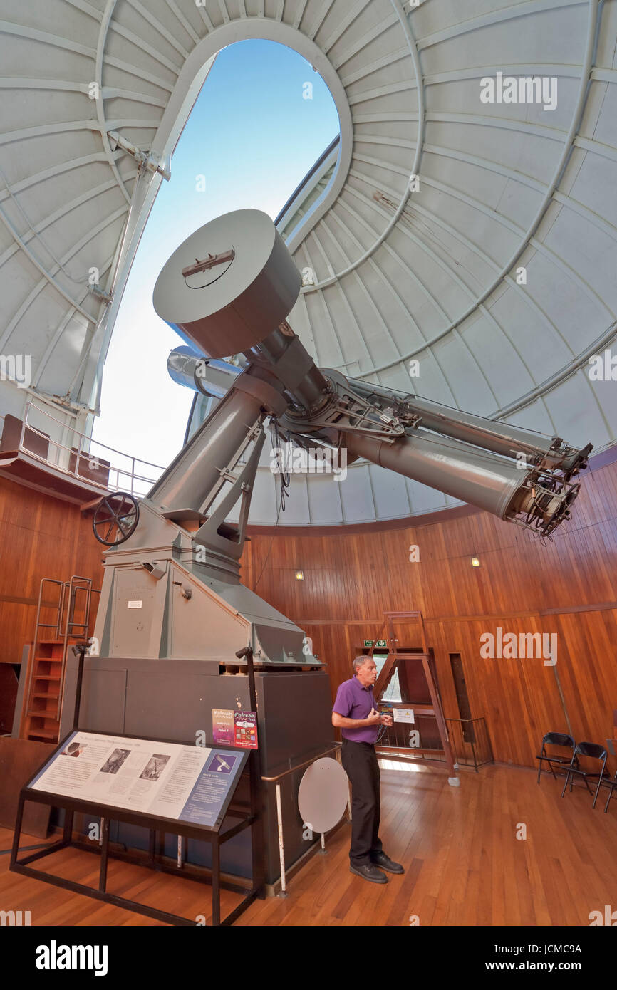 Le télescope réfracteur Thompson 26 pouces à l'Observatoire Science Centre, B-1047. Banque D'Images