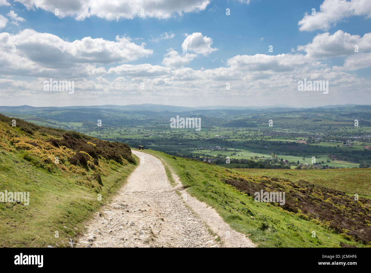 Une belle vue de Moel Famau Country Park dans le Clwydian range, au nord du Pays de Galles. Banque D'Images