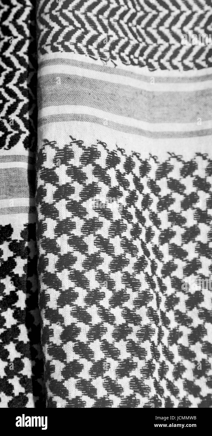 La texture de la symbolique traditionnelle de coton foulard arabe comme background abstract Banque D'Images