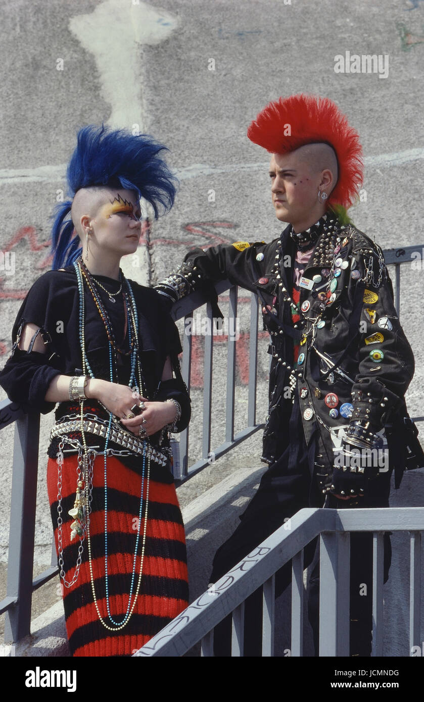 Londres vers 1980 punks Banque D'Images