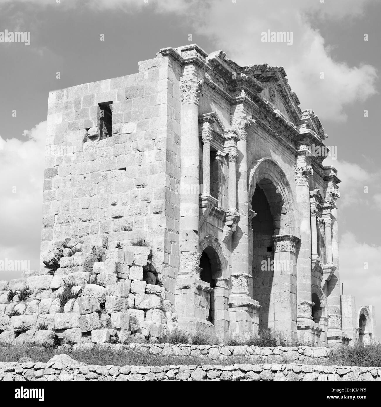 En Jordanie Jerash le site archéologique antique héritage classique pour les touristes Banque D'Images