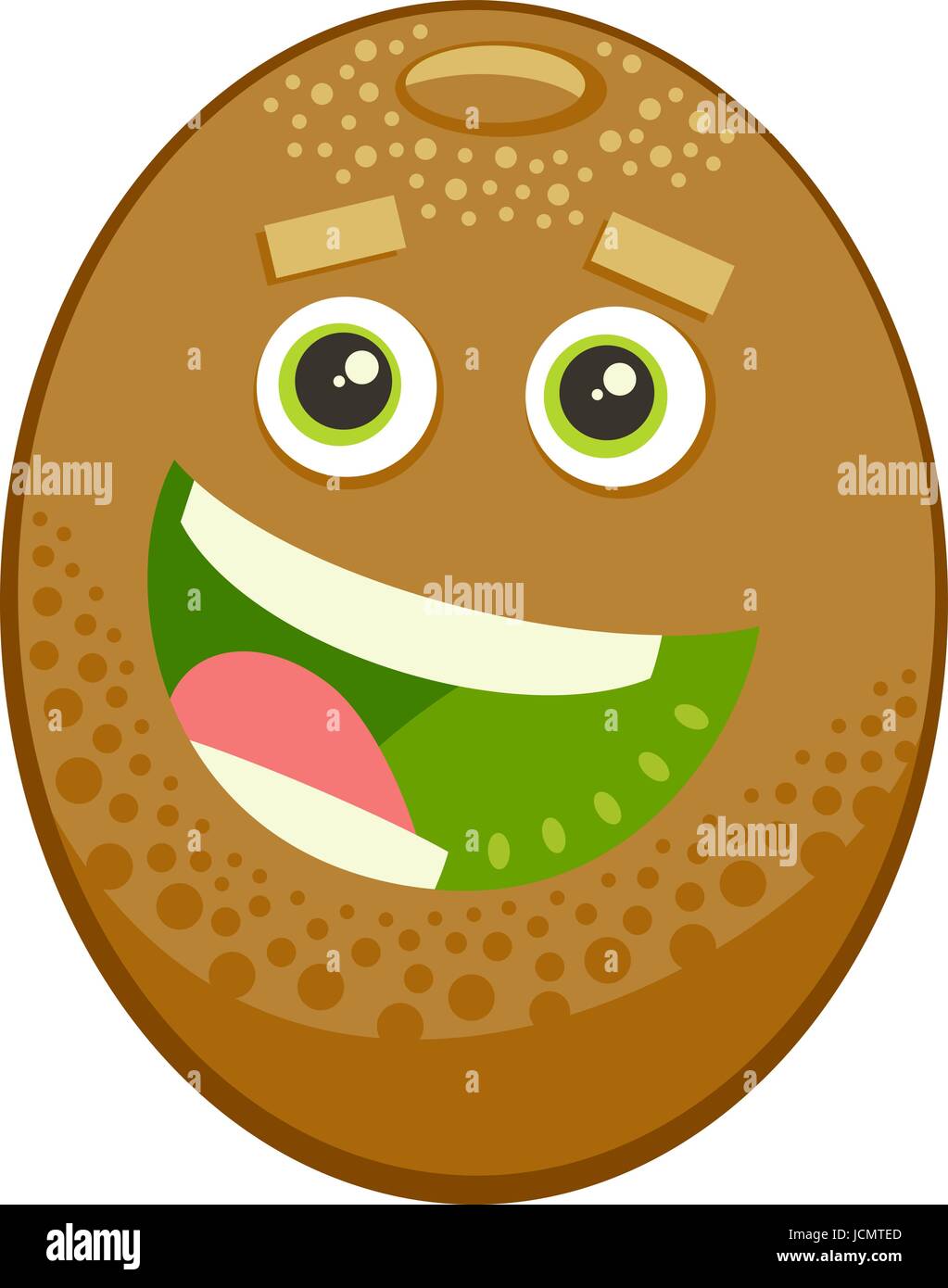 Cartoon illustration du caractère d'objet alimentaire Kiwi Illustration de Vecteur