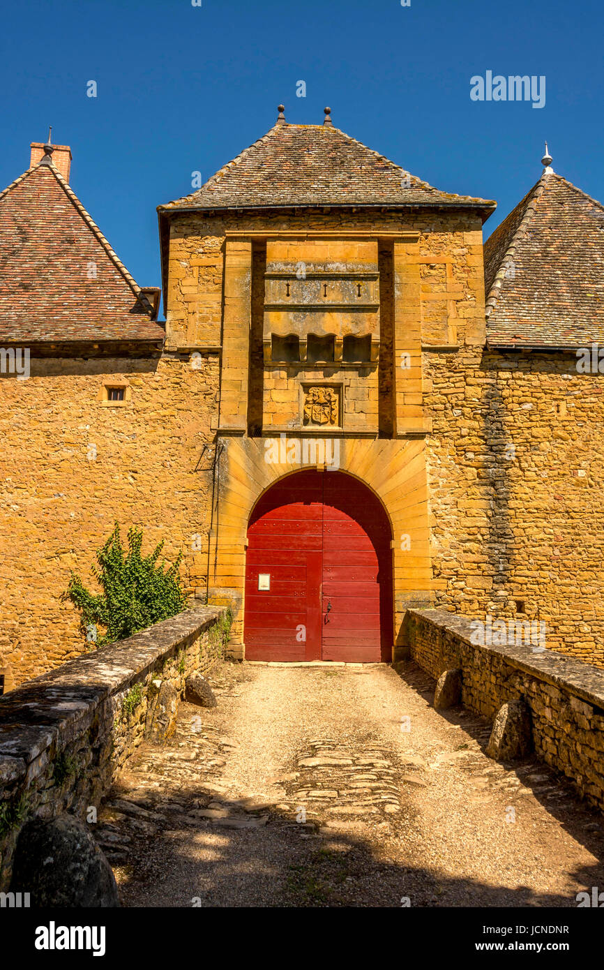 Château de Jarnioux, Village de pierres dorées, Beaujolais, Rhône, région Auvergne-Rhône-Alpes, France, Europe Banque D'Images