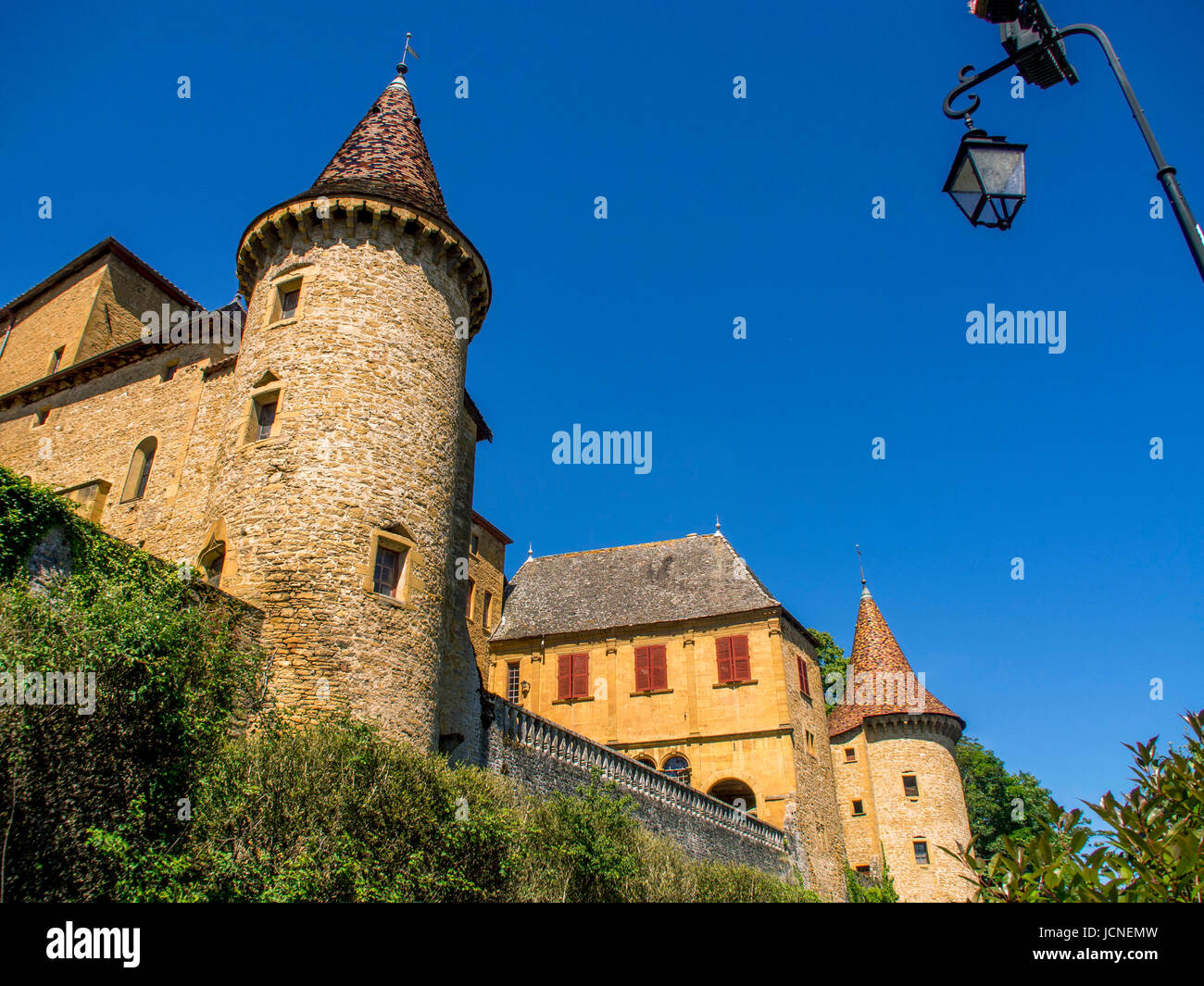 Château de Jarnioux, Village de pierres dorées, Beaujolais, Rhône, région Auvergne-Rhône-Alpes, France, Europe Banque D'Images