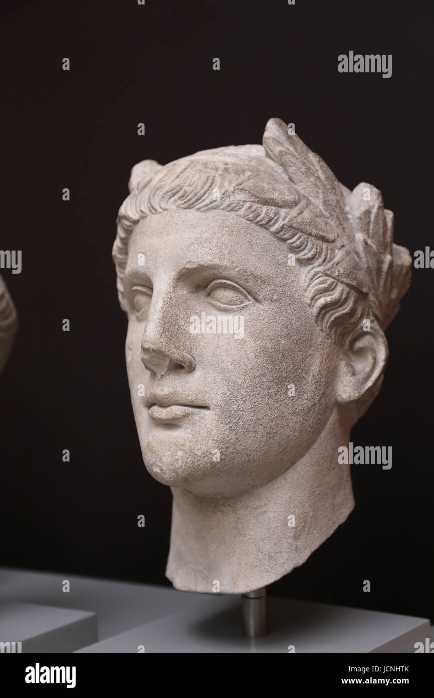 Sculpture chypriote. 350-250 BC. Portrait. L'homme. British Museum. Londres. UK. Banque D'Images