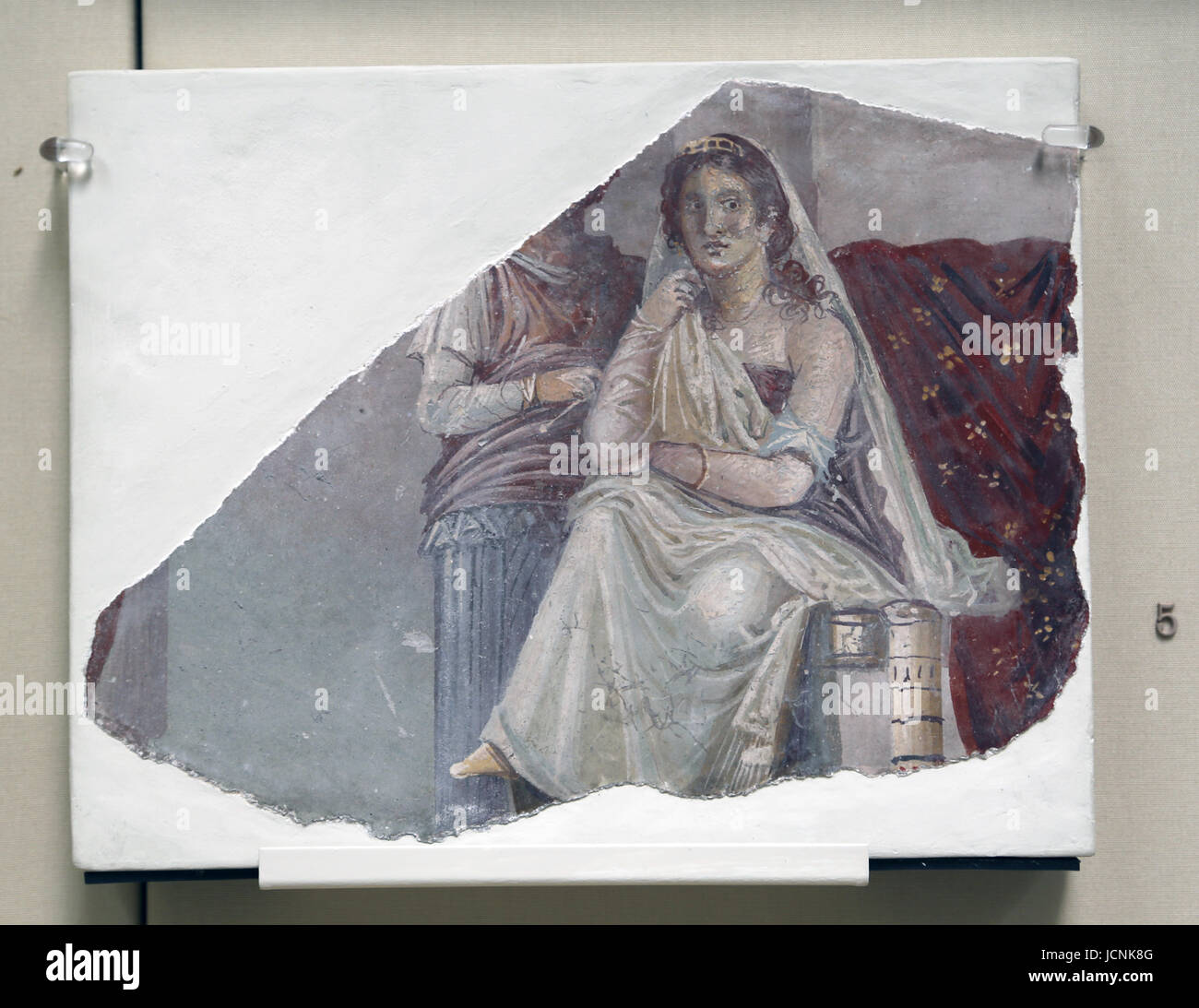 Phaedra avec un accompagnateur, probablement son infirmière, une fresque de Pompéi, 60-20 av. British Museum. Londres, Royaume-Uni. Banque D'Images