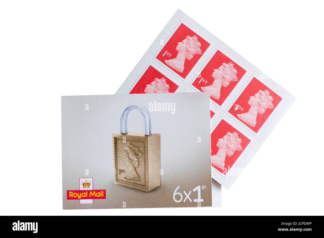 Livres de Royal Mail 1ère classe de première classe de 6 timbres Banque D'Images