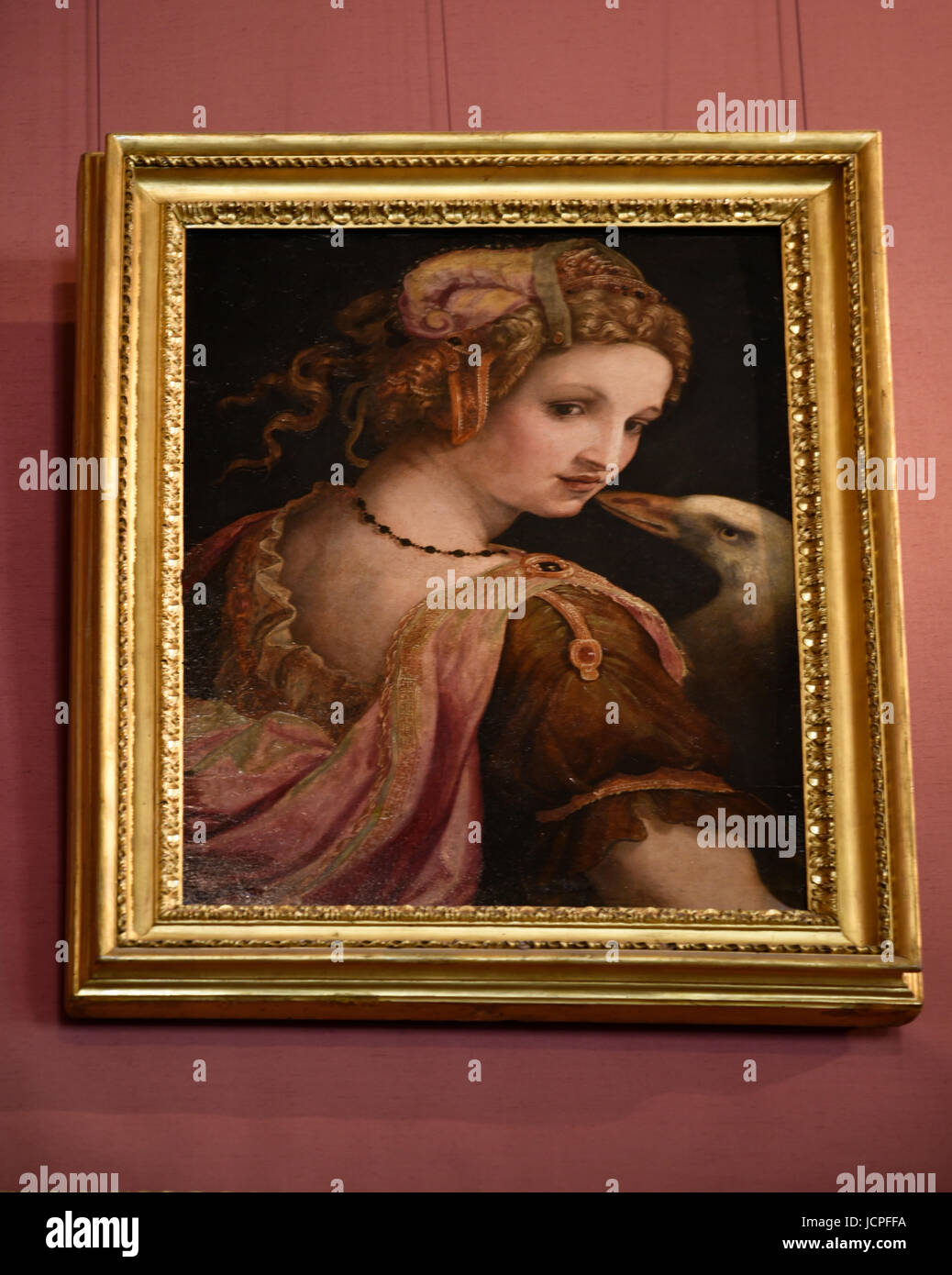 Léda et le Cygne peinture dans la galerie de la Villa Borghese à Rome Italie Banque D'Images