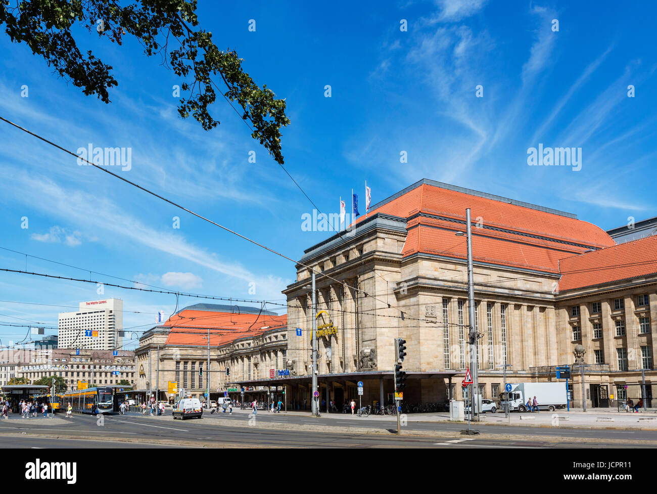 Hauptbahnhof, l'une des plus grandes gares en Europe, Leipzig, Saxe, Allemagne Banque D'Images