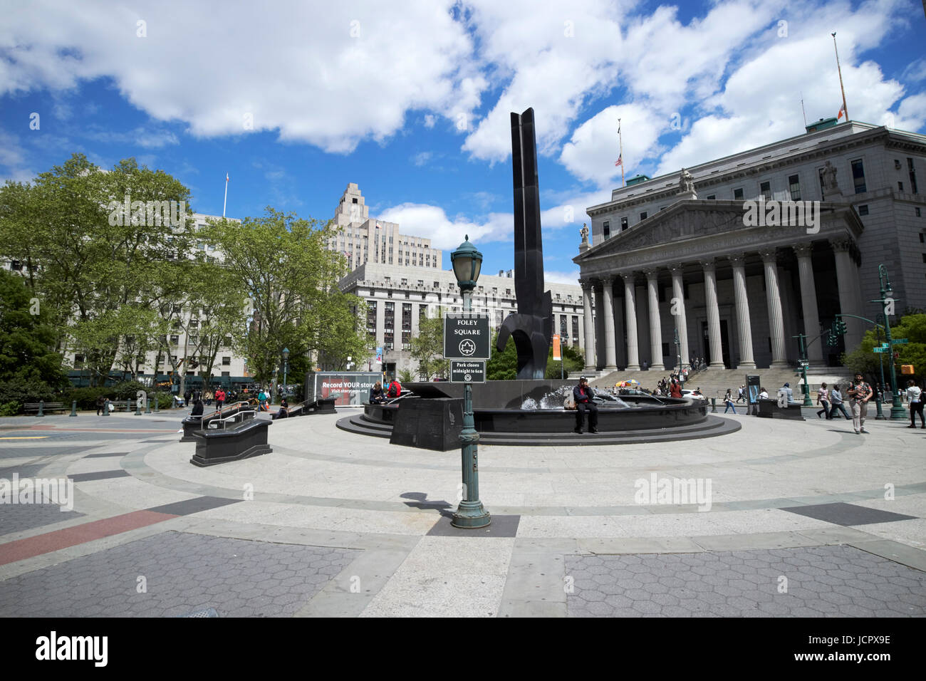 Foley Square triomphe de l'esprit humain Memorial et nouveau palais de justice du comté de York Civic Centre New York USA Banque D'Images