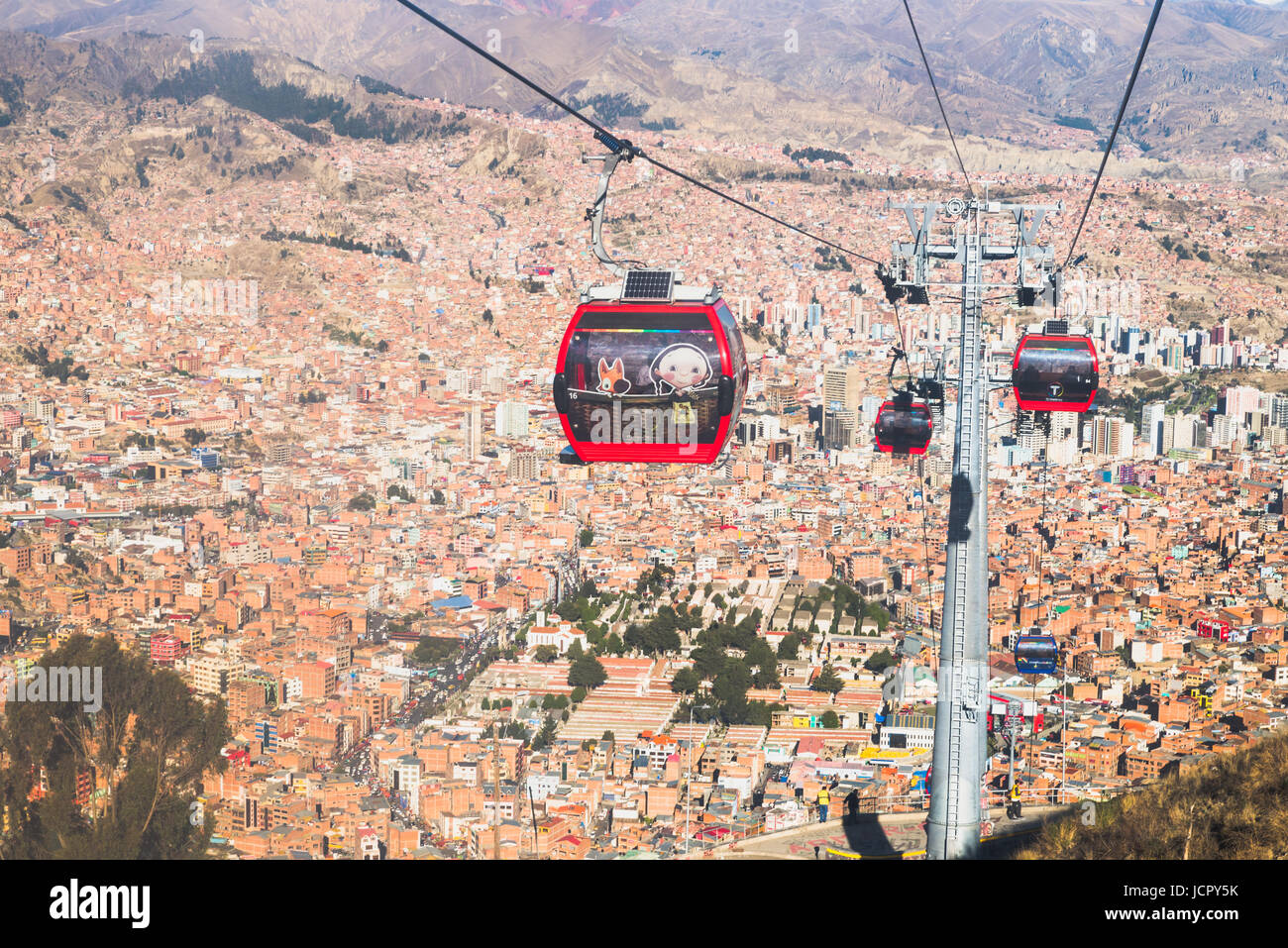 Mi Teleferico, ligne d'El Alto, La Paz, Bolivie Banque D'Images