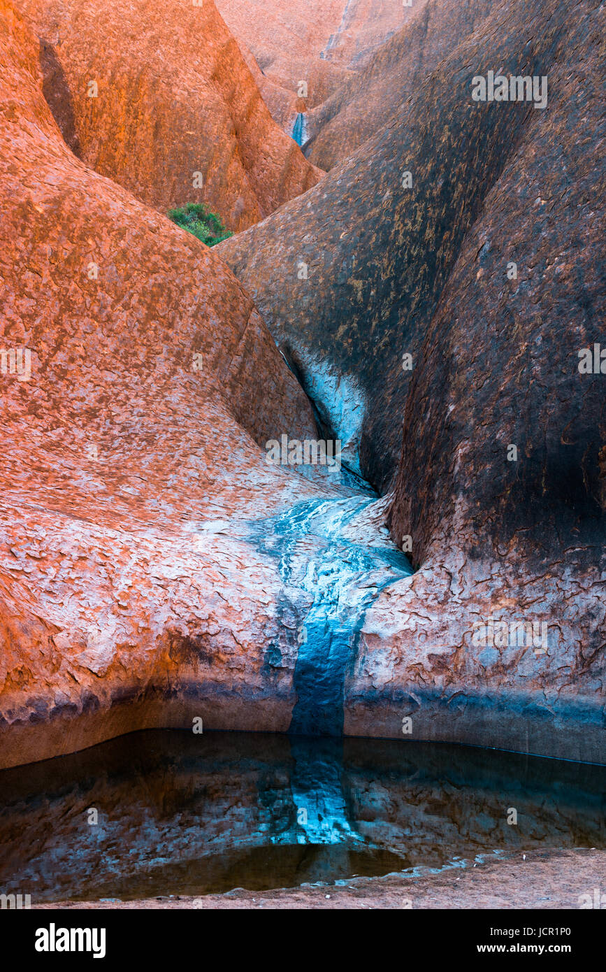 Piscines d'eau à Uluru (Ayers rock), Territoire du Nord. L'Australie Banque D'Images