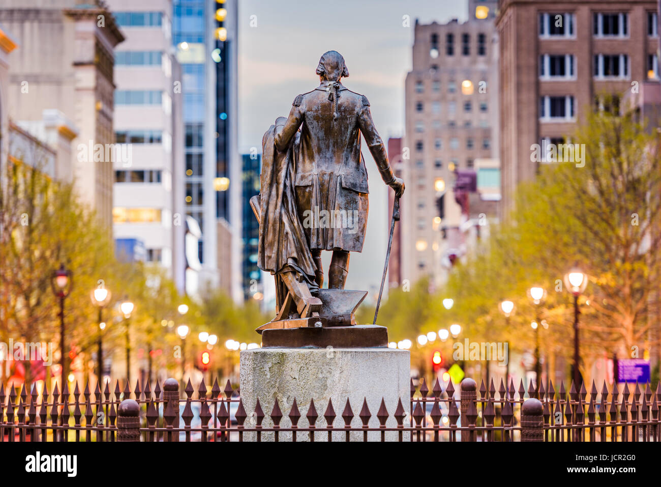 Raleigh, Caroline du Nord, USA Centre-ville vu depuis le bâtiment de Capitol. Banque D'Images