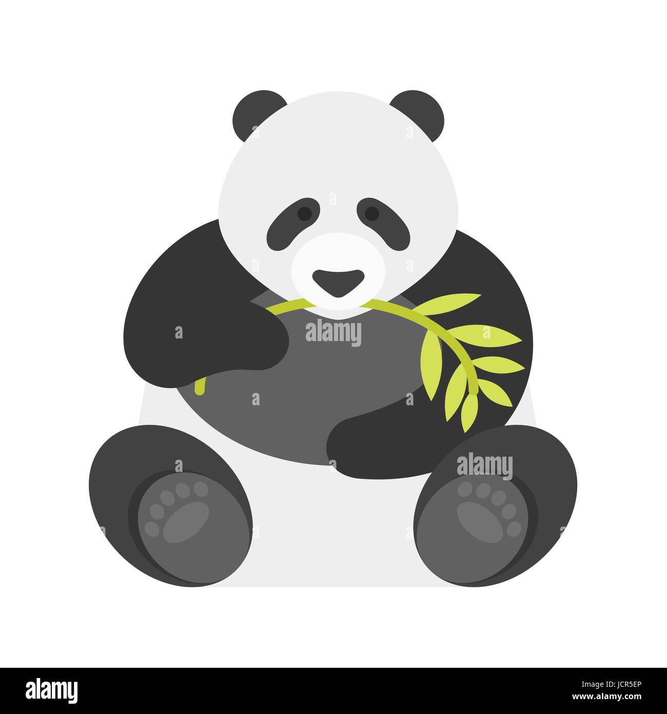 Vector illustration style plat de panda. Pour l'icône web. Isolé sur fond blanc. Illustration de Vecteur