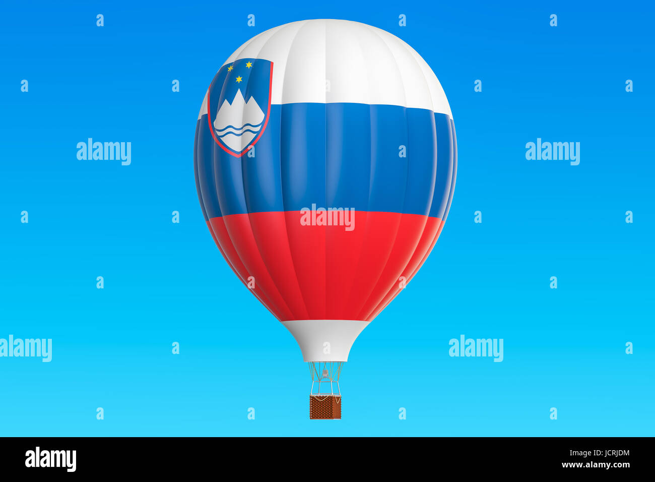 Hot Air Balloon avec drapeau slovène, 3D Rendering Banque D'Images