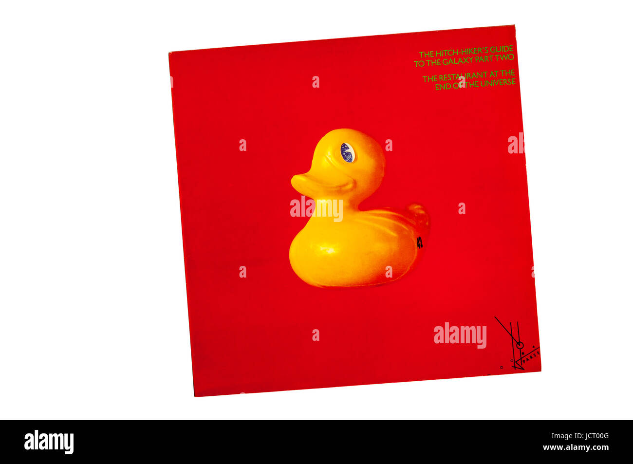 LP adaptation de l'émission radio et télévision culte Guide auto-stoppeurs à la galaxie. La deuxième partie - Le restaurant à la fin de l'Univers. Couvrir par Hipgnosis. Banque D'Images