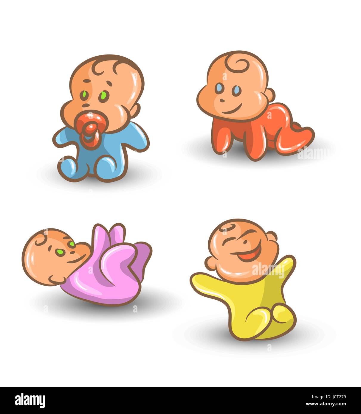 Vector Set de bébé sur fond blanc . Illustration de Vecteur