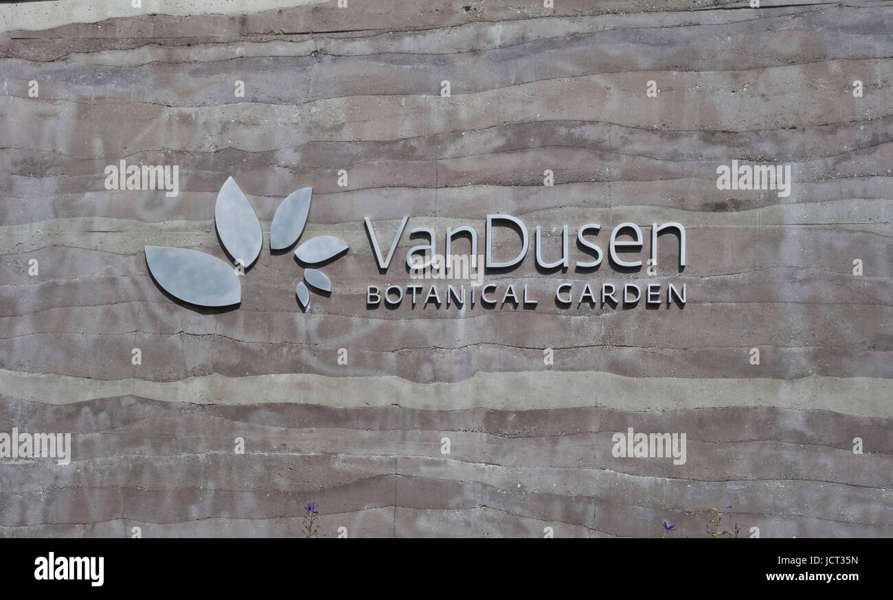 Entrée du Jardin botanique VanDusen, à Vancouver. Banque D'Images