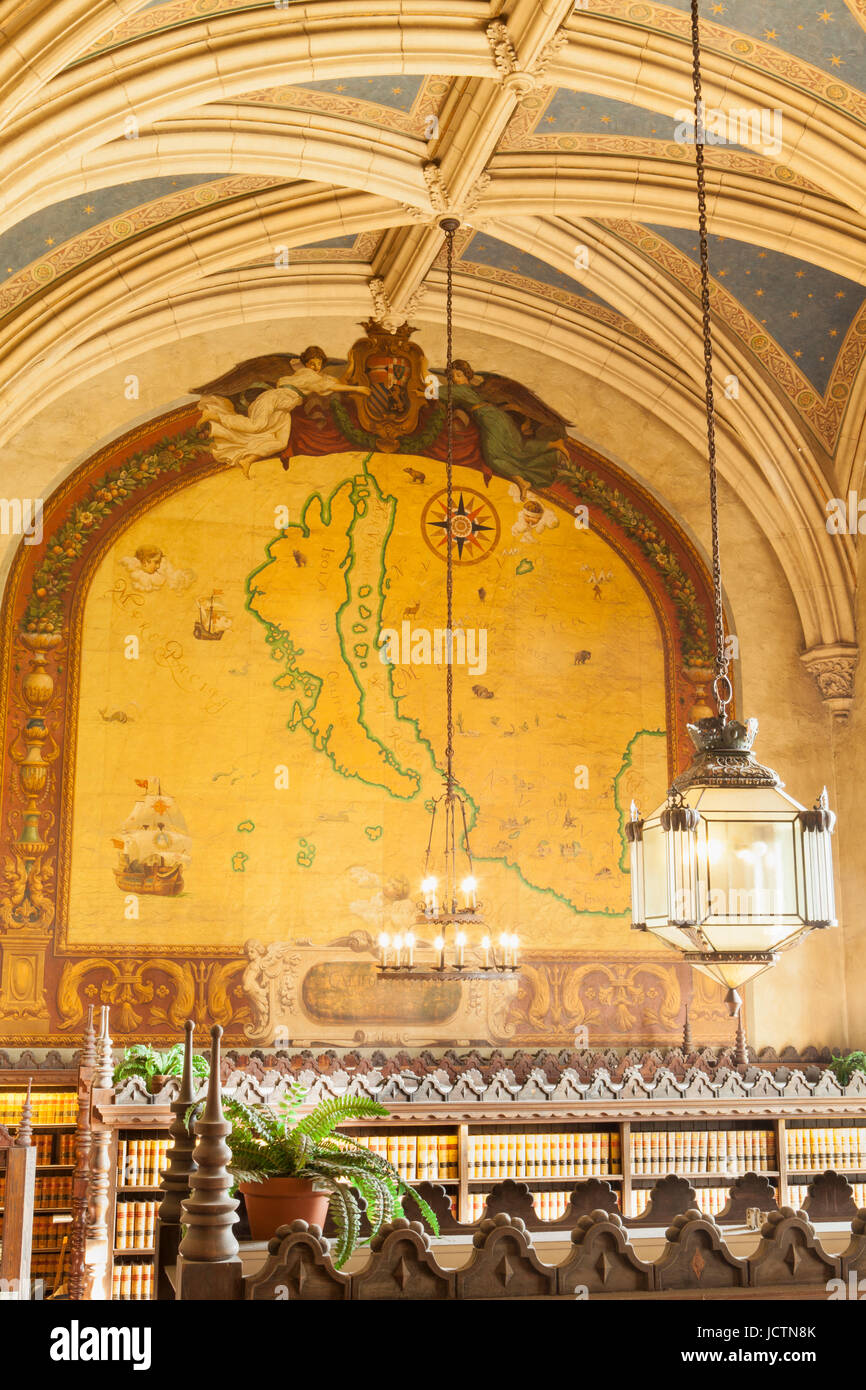 Bibliothèque de droit, Santa Barbara County Courthouse, Santa Barbara, Californie Banque D'Images