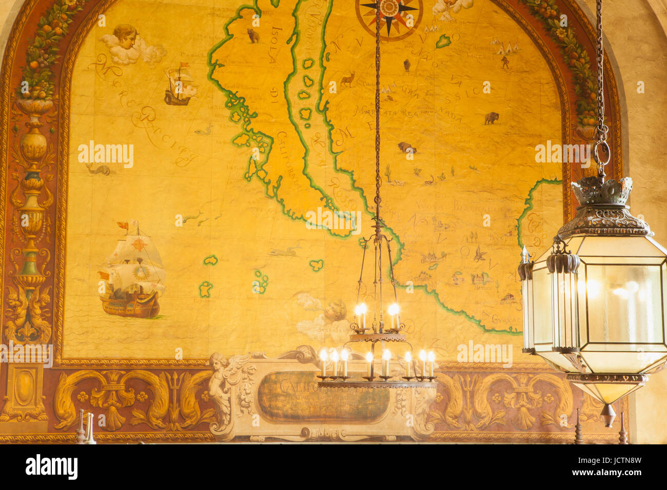 Bibliothèque de droit, Santa Barbara County Courthouse, Santa Barbara, Californie Banque D'Images