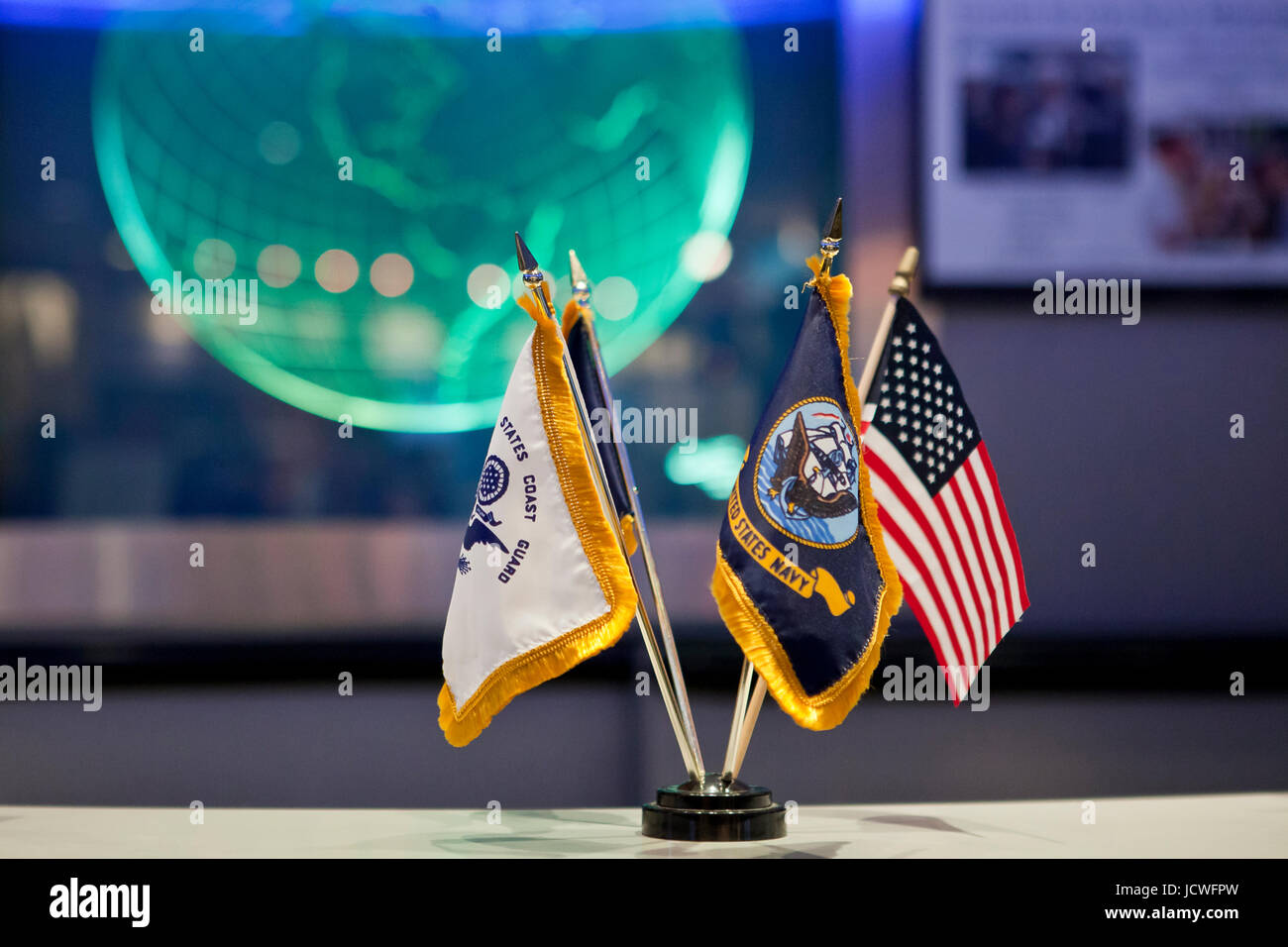 La direction générale de l'US Navy et l'US flags - USA Banque D'Images